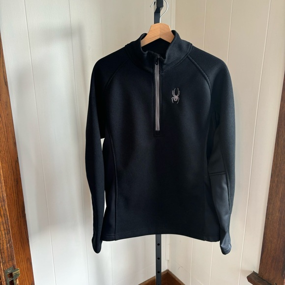 Spyder Men Outbound Stryke 1/2 Zip Mock Neck Pullover Sweatshirt Black Med *NOTE - Picture 2 of 12
